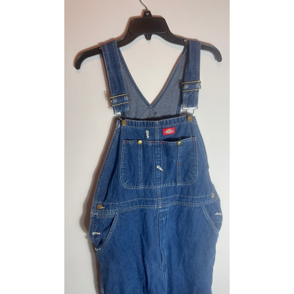 Dickies Mens Overalls 36X32 Blue Denim Relaxed Fit Full Length Vintage Workwear